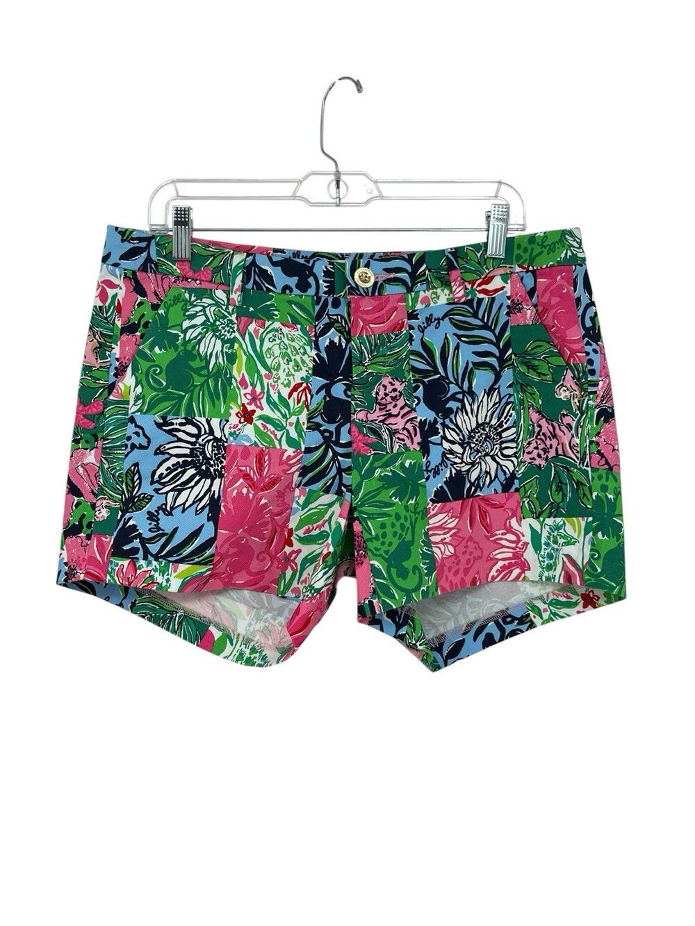 Lilly Pulitzer Callahan Shorts Mid Rise Crazy Quilt Size 10